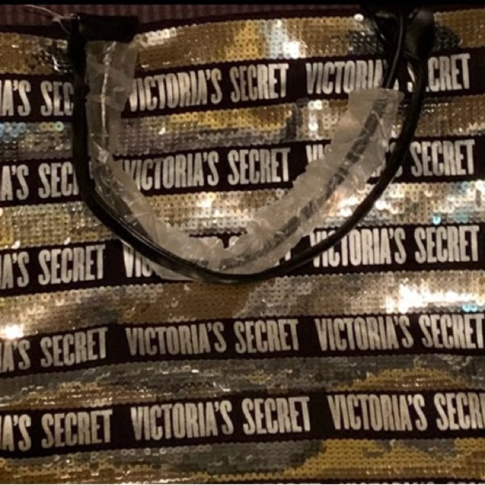 Victoria's Secret Black and Silver Sequin Bag